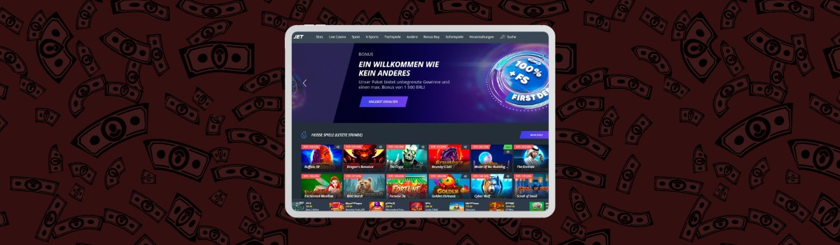 Screenshot von Jet Casino in Deutschland.